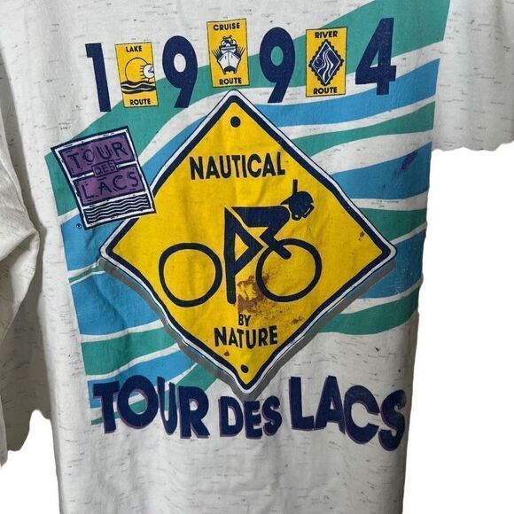 VTG 1994 Tour Des Lacs Long Sleeve Shirt USA Large - Picture 2 of 5